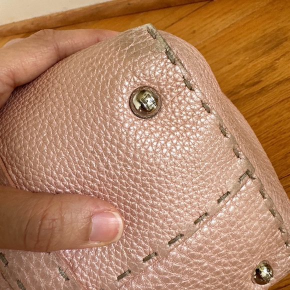 Fendi Purse Selleria Linda Bag w/ Sterling Silver Hardware & Bag Charm AUTH - Picture 6 of 13